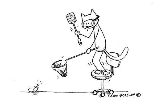 Poeslief helpt de luitjes van @in60seconds bij het vangen van de muis