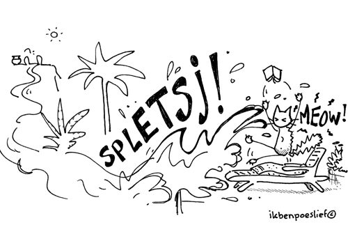 Aan het zwembad… #bommetje!