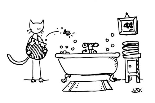 Vis in bad – deel 1 “Na het koffie-ongelukje” #alseenvis