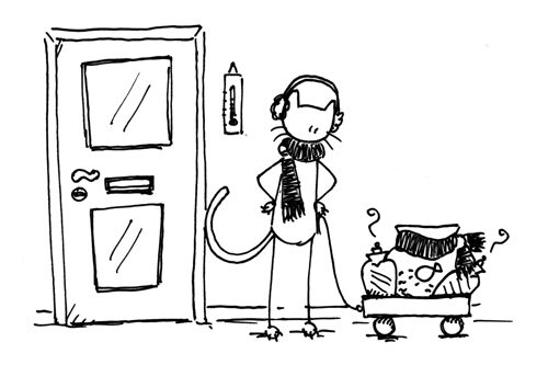 Denkt dat Vis goed gekleed is voor wandeling #koud #zondag